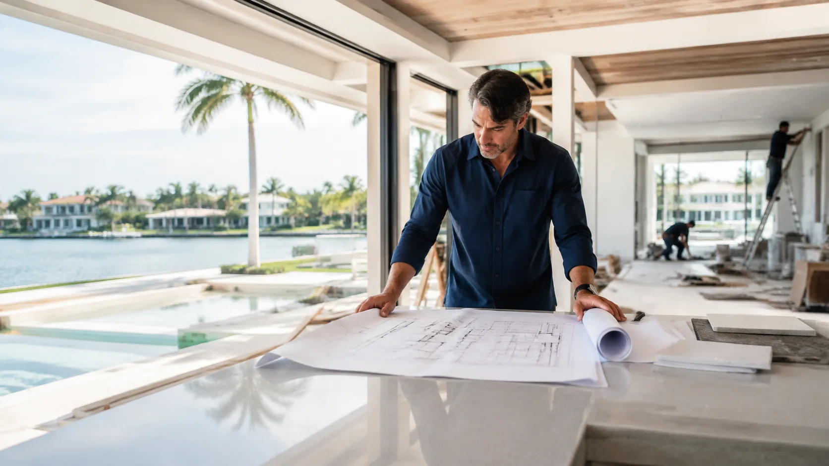 General contractor overseeing a South Florida construction project
