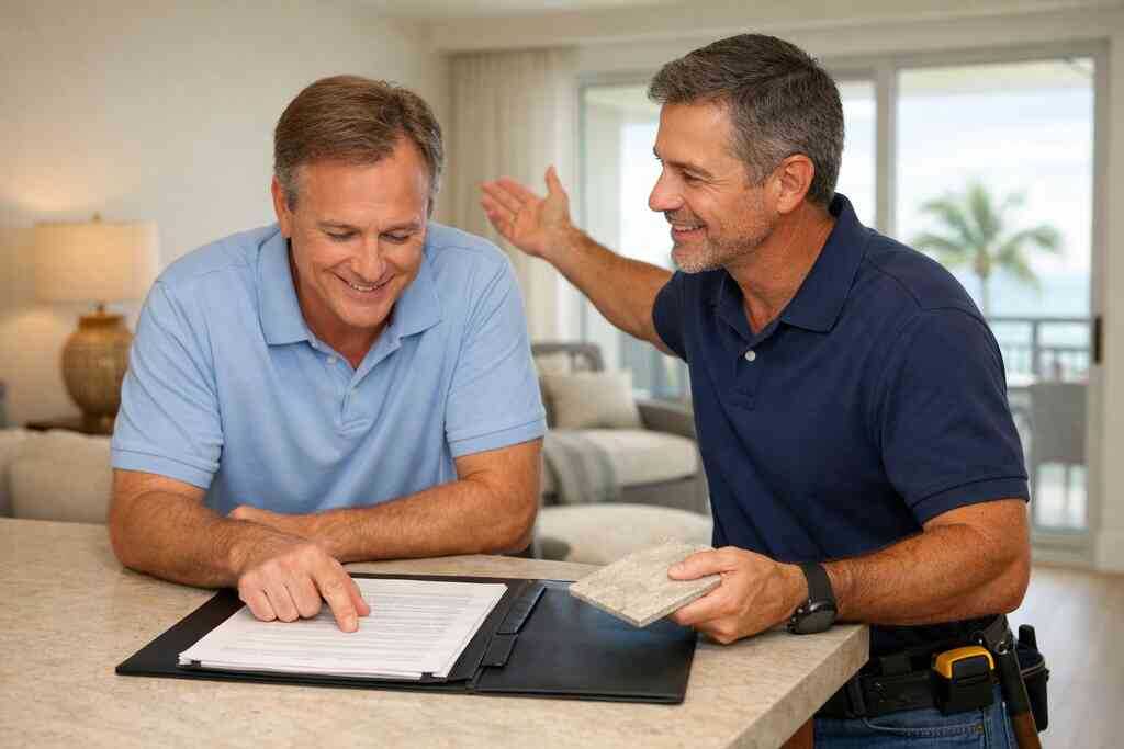 How condo association document review, contractor licensing Florida checks, insurance requirements, and bonding proof fi