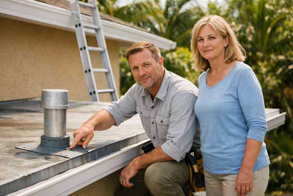 Look at roof underlayment, fascia, soffit, and attic spaces for moisture intrusion and early structural warning signs —