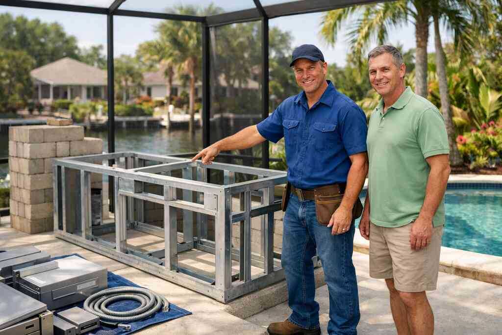 When an outdoor kitchen plumbing permit becomes necessary for sinks, drains, or ice makers — South Florida Contractors