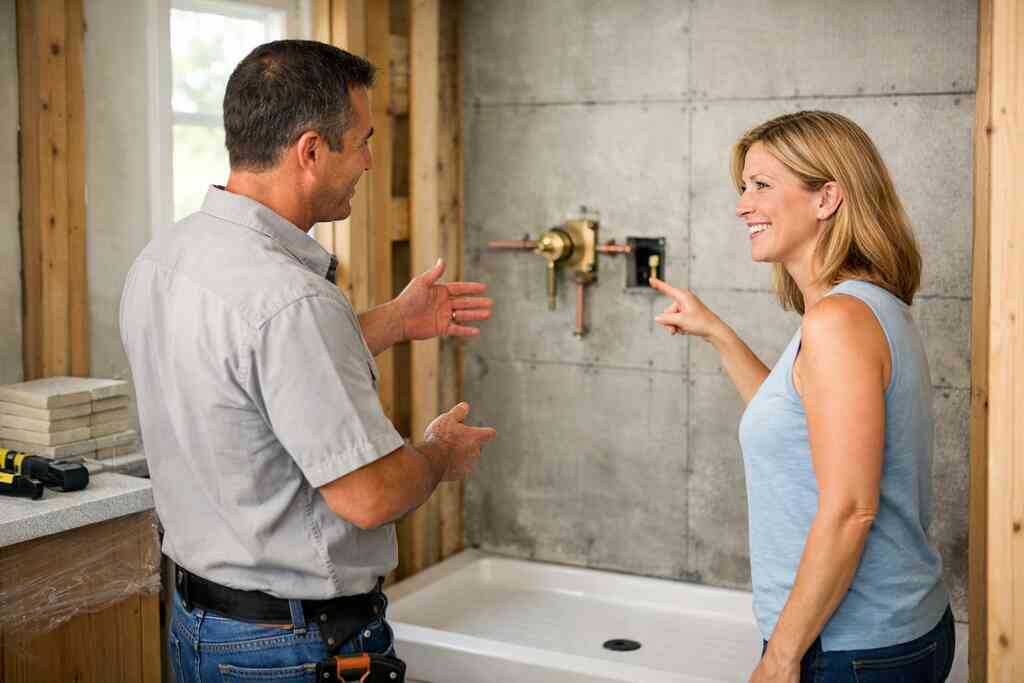 Waterproofing a shower, shower pan installation, and moisture resistant materials before tile installation sequence — So